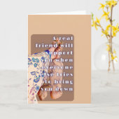 Carte Affiche rétro VRAIE AMITIÉ Dame et sa Tortoise (Fleur jaune)