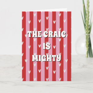 Carte Affiche rouge et rose irlandais The craic is might