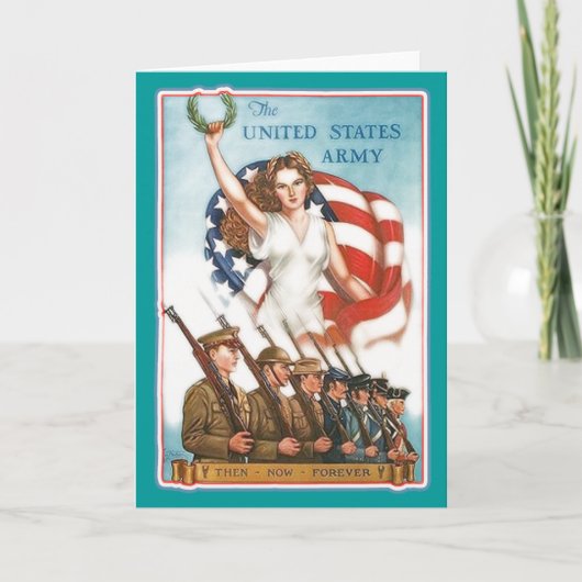 Carte Affiche vintage d'armée avec Madame Liberty (Devant)