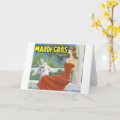 CARTE AFFICHE VINTAGE D'ART DE MARDI GRAS (Fleur jaune)