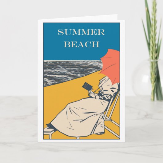 Carte Affiche vintage de plage estivale (Devant)
