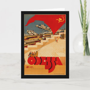 Carte Affiche vintage d'Odessa Ukraine Cccp Ussr soviéti