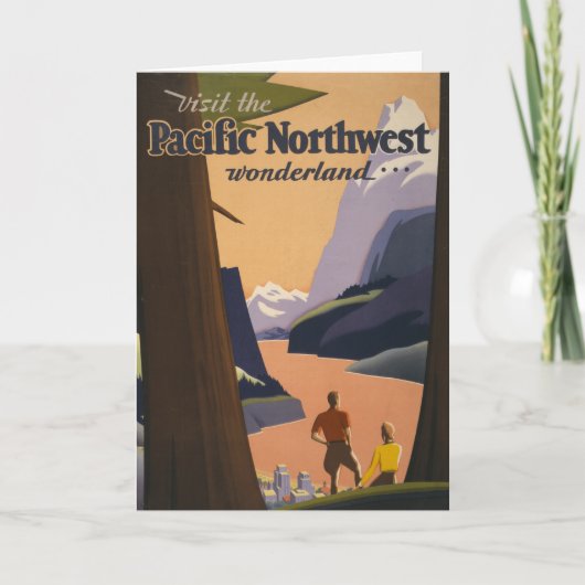 Carte Affiche Vintage voyage Vue Montagne (Devant)