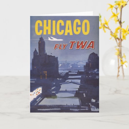 Carte Affiche Voyage Pour Les Vols Trans World Airlines (Fleur jaune)