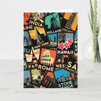 Carte Affiches la rétro Europe vintage Asie Etats-Unis