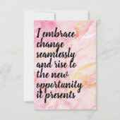 Carte Affirmation Positive "Embrace" Rose/Orange/Or (Devant)