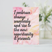 Carte Affirmation Positive "Embrace" Rose/Orange/Or (Debout devant)