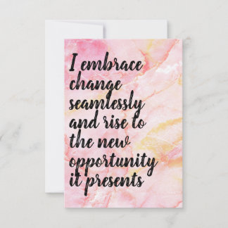 Carte Affirmation Positive "Embrace" Rose/Orange/Or