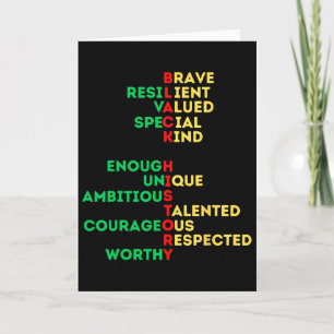 Carte Affirmations d'histoire noire Mélanine Hommes Femm