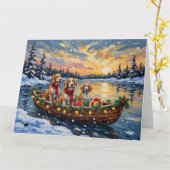 Carte Afghan Hound Christmas Boat Holiday (Fleur jaune)