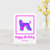 Carte Afghan Hound Dog Drôle Anniversaire (Fleur jaune)