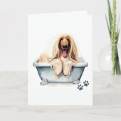 Carte Afghan Hound Dog Plied Salutation (Devant)