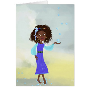 Carte africaine de fille de bande dessinée