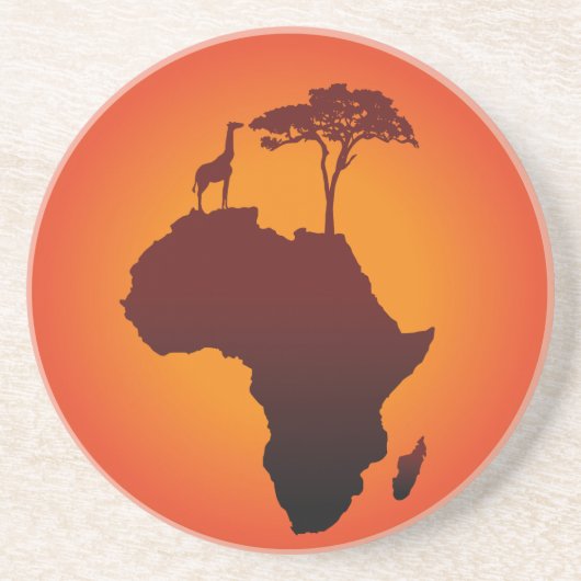 Carte africaine de safari - dessous de verre de (Devant)