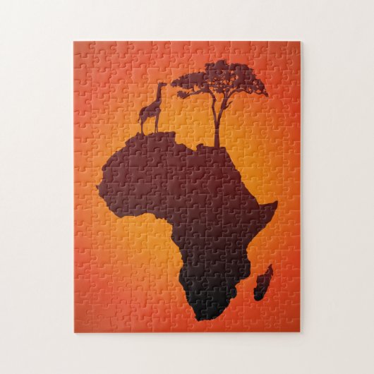 Carte africaine de safari - puzzle (Vertical)