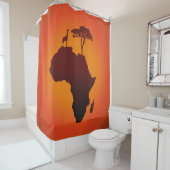 Carte africaine de safari - rideau en douche (En situation)