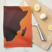 Carte africaine de safari - serviette de cuisine (Quart Plié)