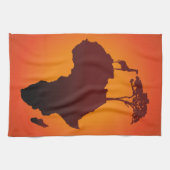 Carte africaine de safari - serviette de cuisine (Horizontal)