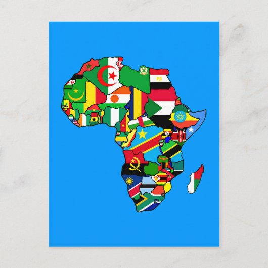 Carte africaine drapeaux dans les cartes des pays (Devant)