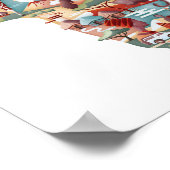 Carte africaine faune & culture collage Poster (Coin)