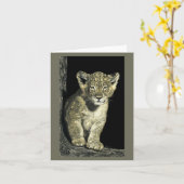 Carte Africaine Lion Cub - "Petit Roi" (Fleur jaune)