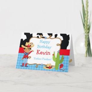 Carte African American Cowboy Western Anniversaire