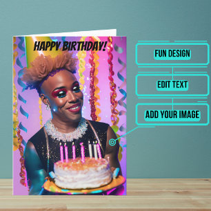Carte African American Drag Queen drôle Anniversaire