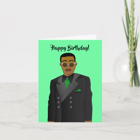 Carte African American Guy Suit & Cravate Anniversaire (Devant)