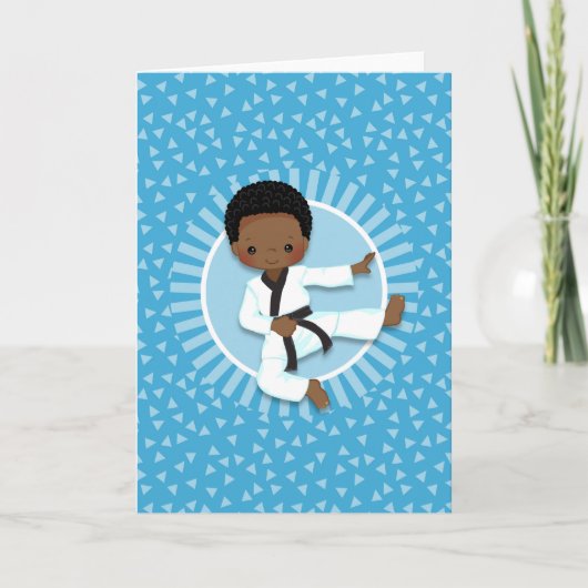 Carte African American Karate Boy Judo Martial Arts (Devant)