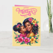 Carte African American Mom & Daughter Joyeuse fête des m (Dos)