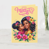Carte African American Mom & Daughter Joyeuse fête des m (Devant)