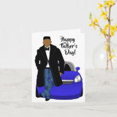 Carte African American Papa Black Coat & Cravate Fête de (Fleur jaune)