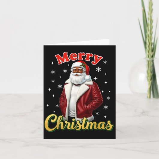 Carte African American Santa Christmas Cool Black X-mas  (Devant)