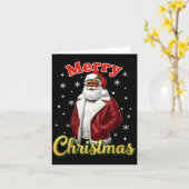 Carte African American Santa Christmas Cool Black X-mas  (Fleur jaune)
