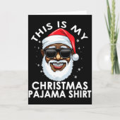Carte African American Santa Claus Christmas Pajama Shir (Devant)