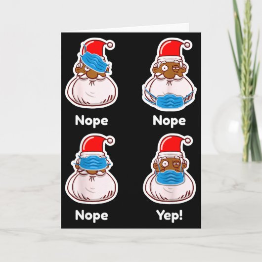 Carte African American Santa Claus Matching Christmas Pa (Devant)