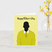 Carte African American Suit & Cravate Happy Fête des pèr (Fleur jaune)