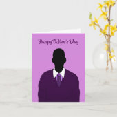 Carte African American Suit & Cravate Happy Fête des pèr (Fleur jaune)