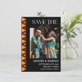 Carte African Ethnic Pattern Wedding Save the Date Card (Debout devant)