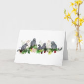 Carte African Grey Parrot Party (Fleur jaune)