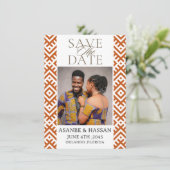 Carte African Print  with Photo Wedding Save The Date   (Debout devant)