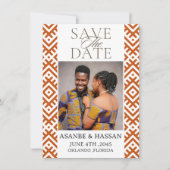 Carte African Print  with Photo Wedding Save The Date   (Devant)
