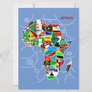 Carte Afrique avec drapeaux Carte Flat