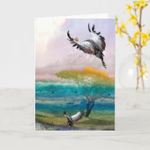 CARTE AFRIQUE DE L'OUEST CRANES COURONNÉES SAVANAH ATTER (Fleur jaune)