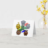 Carte Afrique du Sud Big Five Safari Animal Cartoon Desi (Fleur jaune)