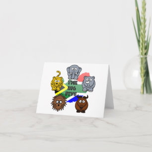 Carte Afrique du Sud Big Five Safari Animal Cartoon Desi