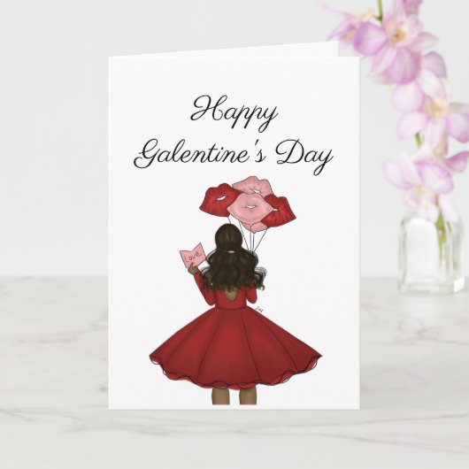 Carte Afro-Américain à la Saint-Valentin Galantines (Orchidée)