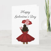 Carte Afro-Américain avec ballons Galantines Day  (Devant)