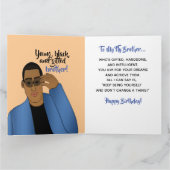 Carte Afro-Américain beau et son cadeau Anniversaire (Intérieur)