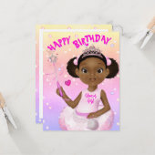 Carte Afro-Américaine Fairy Princesse Ballerina (Devant/Arrière en situation)